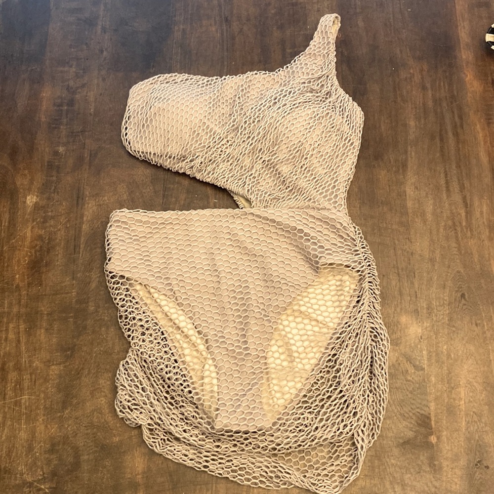 Ashley Graham Swim Suits for All Nude Mesh One Piece